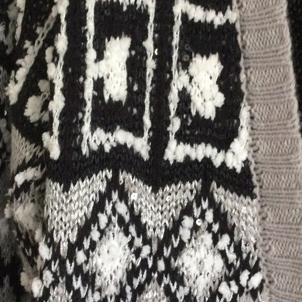 Faded Glory Black White and Gray Open Sweater - Picture 8 of 8